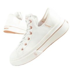 Buty Skechers Snoop One-OG Leather Slip-Ins 186001/WHT białe. Białe obuwie sportowe damskie bez wzorów, z gumy. Za 692.27 zł.