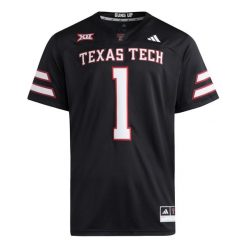 Koszulka Premier Texas Tech Alternate. Czarne koszulki sportowe męskie Adidas, bez wzorów, bez kołnierzyka, bez ramiączek, do piłki nożnej. Za 569.00 zł.