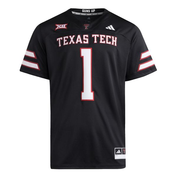Koszulka Premier Texas Tech Alternate. Czarne koszulki sportowe męskie Adidas, bez wzorów, bez kołnierzyka, bez ramiączek, do piłki nożnej. Za 569.00 zł.