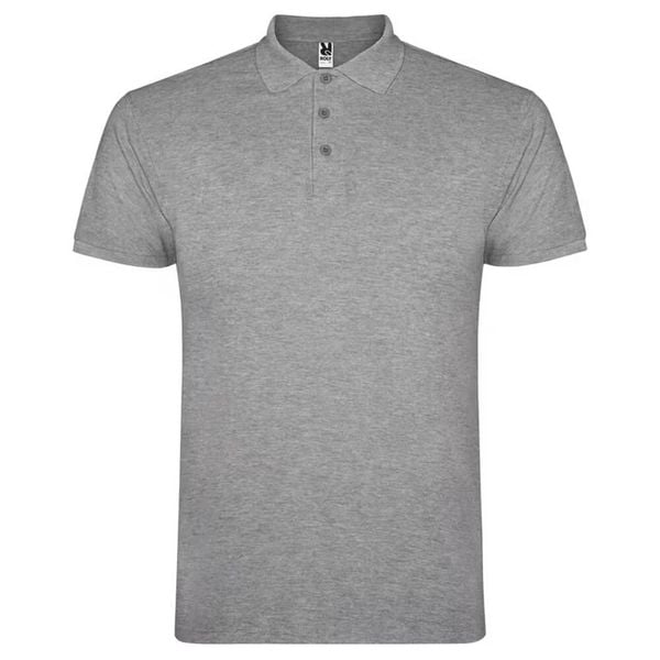 Męska Koszulka Polo Star Heather. Szare koszulki polo męskie ROLY, m, bez wzorów, z bawełny, retro, bez ramiączek. Za 61.99 zł.
