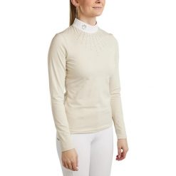 Damska koszulka polo do jazdy konnej z długim rękawem Montar MoEmilia. Brązowe koszule damskie MONTAR, bez wzorów, bez kołnierzyka, bez ramiączek, do jazdy konnej. Za 343.00 zł.