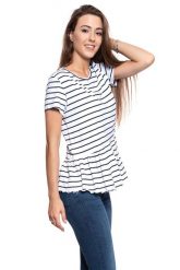 MUSTANG T SHIRT DAMSKI Alina C Ruffle 1009444 11722. Białe t-shirty damskie Mustang, s, bez wzorów, bez kołnierzyka. W wyprzedaży za 39.99 zł.