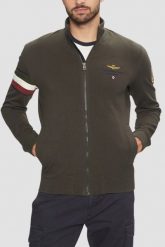 AERONAUTICA MILITARE Szarozielona bluza męska With Tricolor Insert, Rozmiar XL. Zielone bluzy męskie Aeronautica Militare, l, bez wzorów, bez kaptura. W wyprzedaży za 475.99 zł.