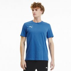Koszulka Puma Team Goal 23 Casuals. Niebieskie koszulki sportowe męskie Puma, m, bez wzorów, z bawełny, bez kołnierzyka, bez ramiączek, do piłki nożnej. Za 133.99 zł.