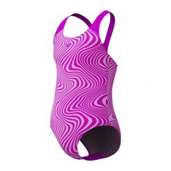 Strój kąpielowy jednoczęściowy dziewczęcy na basen Speedo Allover. Czerwone stroje kąpielowe dla dziewczynek Speedo, bez wzorów. Za 139.99 zł.