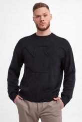 Sweter męski wełniany EMPORIO ARMANI. Swetry przez głowę męskie Emporio Armani, m, bez wzorów, z wełny, bez kołnierzyka. W wyprzedaży za 991.20 zł.