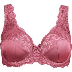 Biustonosz bonprix dymny malinowy. Czerwone biustonosze bonprix, w koronkowe wzory, z koronki. Za 44.99 zł.