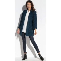 Granatowa Stylowa Narzutka w Geometryczny Wzór. Kardigany damskie Molly.pl. Za 139.90 zł.