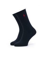 Polo Ralph Lauren Skarpety długie 455P10242005 Granatowy. Niebieskie skarpety damskie Polo Ralph Lauren, bez wzorów, z bawełny. Za 89.99 zł.