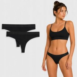 STRINGI DAMSKIE 4F 2PAK BIELIZNY DAMSKIEJ BAWEŁNIANEJ XS F040 SS26. Brązowe stringi damskie 4f, s, bez wzorów, z bawełny. Za 59.99 zł.