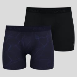 Bokserki męskie Odlo ACTIVE F-DRY GRAPHIC 2 PACK. Czarne bokserki męskie Odlo, m, bez wzorów, z elastanu. Za 194.99 zł.
