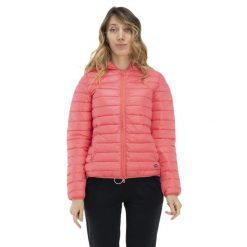 Kurtka z kaptur na co dzień na siłownię. Czerwone kurtki damskie LEONE 1947 APPAREL, bez wzorów, bez kaptura. W wyprzedaży za 246.29 zł.
