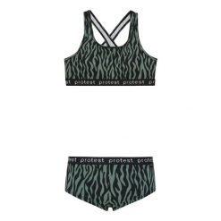 Dziewczęcy dwuczęściowy kostium kąpielowy Protest Monica. Zielone stroje kąpielowe dla dziewczynek Protest, bez wzorów. Za 255.00 zł.
