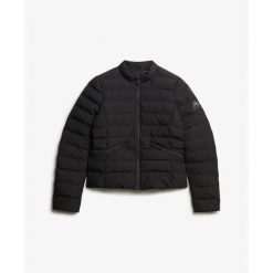 Damska kurtka puchowa Superdry City Fuji. Czarne kurtki damskie Superdry., s, z aplikacjami, z materiału, bez kaptura. Za 452.50 zł.