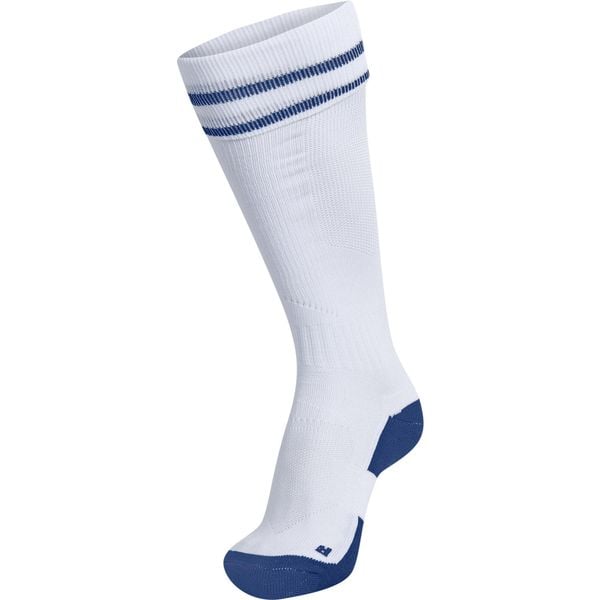Getry piłkarskie dla dorosłych Hummel Element Football Sock. Białe legginsy sportowe męskie Hummel, bez wzorów, do piłki nożnej. Za 38.00 zł.