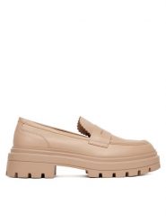 DeeZee Loafersy 58682-8 Beżowy. Brązowe mokasyny damskie DeeZee, ze skóry. Za 149.99 zł.