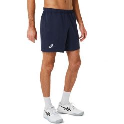 Spodenki sportowe męskie Asics Court 7in Short. Niebieskie krótkie spodenki sportowe męskie Asics, m, bez wzorów, do biegania. Za 219.00 zł.