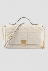 KARL LAGERFELD Beżowa damska torebka Handle Cb. Brązowe kopertówki damskie KARL LAGERFELD, bez wzorów, z materiału, eleganckie, bez dodatków. W wyprzedaży za 1,299.99 zł.