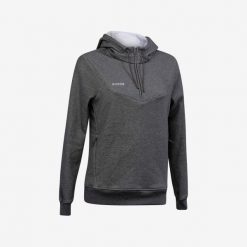 Bluza do hokeja na trawie FH500 damska. Szare bluzy damskie KOROK, l, bez wzorów, z bawełny, bez kaptura. Za 179.99 zł.