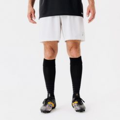 Spodenki piłkarskie Kipsta Essential Club. Czarne szorty sportowe damskie KIPSTA, xl, bez wzorów, z materiału, sportowe, do piłki nożnej. Za 24.99 zł.