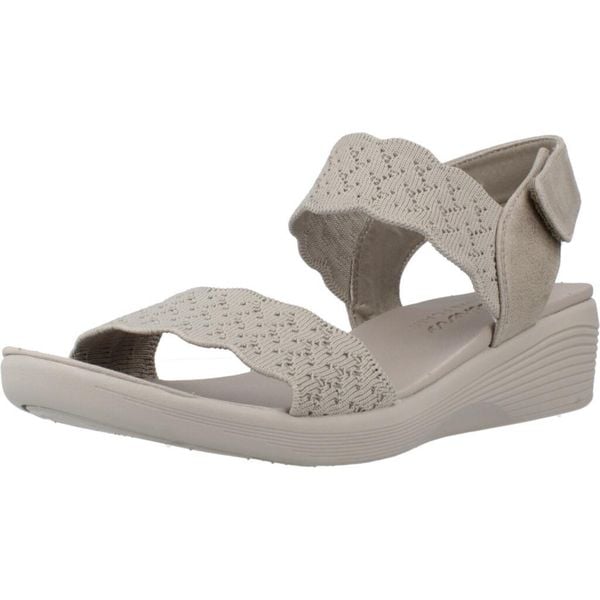 Sandały SKECHERS ARYA Beżowy. Brązowe sandały damskie Skechers, bez wzorów, z materiału, bez obcasa, bez zapięcia. Za 390.00 zł.