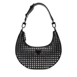 Torebka Guess. Czarne torebki do ręki damskie Guess, z aplikacjami, klasyczne, bez dodatków. Za 349.99 zł.