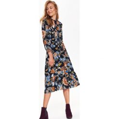 SUKIENKA MIDI W KWIATY, Z WIĄZANIEM PRZY DEKOLCIE. Sukienki damskie marki TOP SECRET. W wyprzedaży za 59.99 zł.