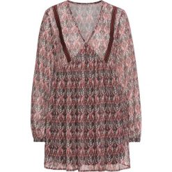 Bluzka tunikowa bonprix ciemnoczerwony wzorzysty. Bluzki damskie marki bonprix. Za 79.99 zł.
