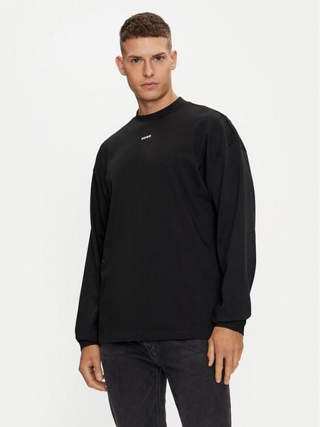 Hugo Bluza Daposo 50511029 Czarny Relaxed Fit. Czarne bluzki z długim rękawem męskie Hugo, m, bez wzorów, z bawełny, bez kołnierzyka. Za 281.99 zł.