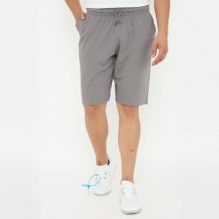 Szorty gimnastyczne F 9 męskie jasnoszare. Szare krótkie spodenki sportowe męskie Legea, m, bez wzorów, z bawełny, do biegania. Za 67.90 zł.