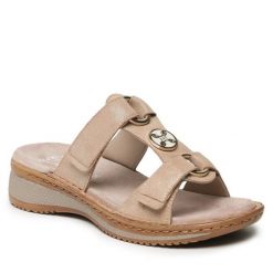 Klapki Ara. Brązowe klapki damskie Ara, bez wzorów, bez obcasa. Za 329.99 zł.