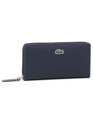 Lacoste Portfel L Zip Wallet NF2900PO Granatowy. Niebieskie portfele damskie Lacoste, bez wzorów, ze skóry. Za 279.99 zł.
