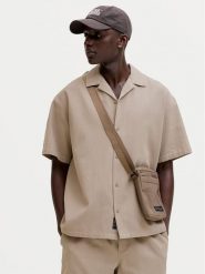 Jack & Jones Koszula Global 12295551 Beżowy Relaxed Fit. Brązowe koszule męskie Jack & Jones, m, bez wzorów, z bawełny, bez kołnierzyka, bez ramiączek. Za 89.99 zł.