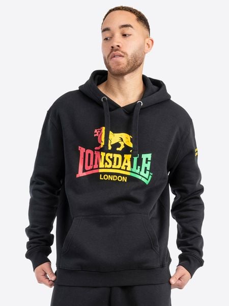 Bluza z kapturem Lonsdale Sounds. Czarne bluzy męskie Lonsdale, s, bez wzorów, z bawełny, z kapturem. Za 221.50 zł.