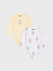 Bawełniane body z nadrukiem 2 pack Moomin - Inny. Body niemowlęce Sinsay, bez wzorów, z bawełny, bez ramiączek. Za 25.99 zł.