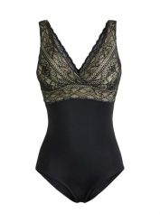 Body shape, średni stopień modelowania sylwetki. Czarne body damskie bonprix, bez wzorów. Za 74.99 zł.