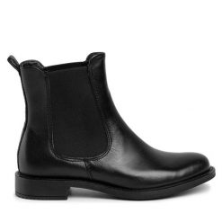 Sztyblety ECCO. Czarne botki damskie ecco, bez obcasa, na płaskiej podeszwie, bez zapięcia. Za 709.99 zł.