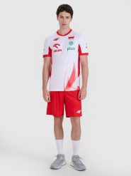 4F Spodenki meczowe replika męskie 4F x Polska Siatkówka - czerwone XXL. Czerwone krótkie spodenki sportowe męskie 4f, l, bez wzorów, z dzianiny, do siatkówki. Za 189.99 zł.