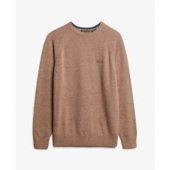 Sweter z mieszanki wełny Superdry. Brązowe swetry przez głowę męskie Superdry., na zimę, m, bez wzorów, z wełny, bez kołnierzyka. Za 284.00 zł.