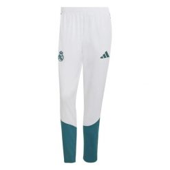 Spodnie treningowe Real Madrid Tiro 2026/27. Białe spodnie sportowe męskie Adidas, s, bez wzorów, z dresówki, na fitness i siłownię. Za 301.50 zł.