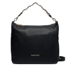 Torebka Valentino. Czarne torebki do ręki damskie Valentino, bez wzorów, ze lnu, klasyczne, bez dodatków. Za 749.99 zł.