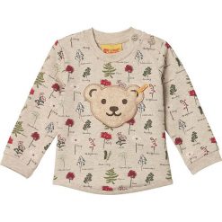 Bluza w kolorze beżowym. Brązowe bluzy dla niemowląt Steiff, z aplikacjami, bez ramiączek, bez kaptura. W wyprzedaży za 58.95 zł.