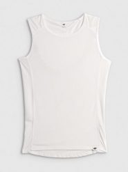 4F Potówka kolarska męska - biała L. Białe koszulki sportowe męskie 4f, l, bez wzorów, ze skóry, bez kołnierzyka, bez ramiączek, rowerowe. Za 119.99 zł.