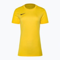Koszulka piłkarska damska Nike Dri-FIT Park VII. Żółte t-shirty damskie Nike, xs, bez wzorów, sportowe, bez kołnierzyka. W wyprzedaży za 49.00 zł.