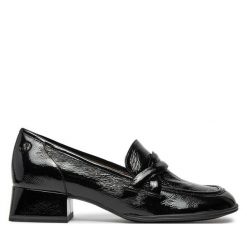 Półbuty Caprice. Czarne półbuty damskie Caprice, bez wzorów, bez obcasa, na obcasie, bez zapięcia. Za 329.99 zł.
