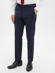 HUGO Spodnie - Hesten Mężczyźni Super Slim Fit niebieski, 46. Niebieskie eleganckie spodnie męskie Hugo, m, bez wzorów, z wełny. Za 549.95 zł.
