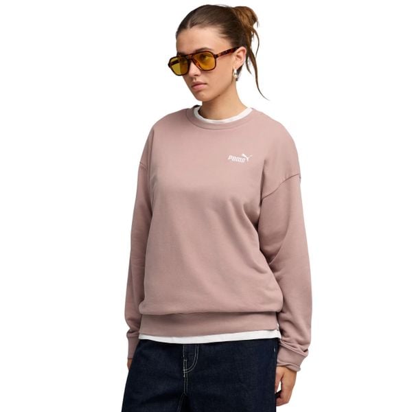 Bluza damska Puma ESS Small No.11 Logo Relaxed Crew. Czerwone bluzy damskie Puma, l, bez wzorów, z bawełny, bez kaptura. Za 144.99 zł.