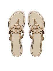 Tory Burch Japonki Miller 170345 Złoty. Żółte klapki damskie Tory Burch, bez wzorów, ze skóry, bez obcasa. Za 1,149.00 zł.