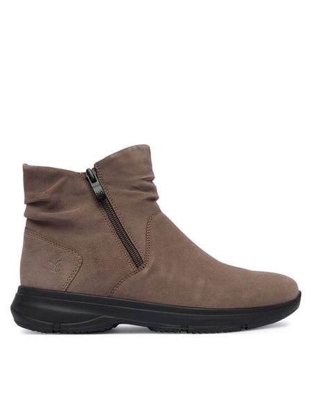 Caprice Botki 9-25450-45 Szary. Szare botki damskie Caprice, ze skóry, bez obcasa, na płaskiej podeszwie, bez zapięcia. Za 589.99 zł.