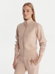 Guess Bluza V2YQ17 K7UW2 Beżowy Regular Fit. Brązowe bluzy damskie Guess, l, z aplikacjami, z wiskozy, bez kaptura. Za 369.99 zł.